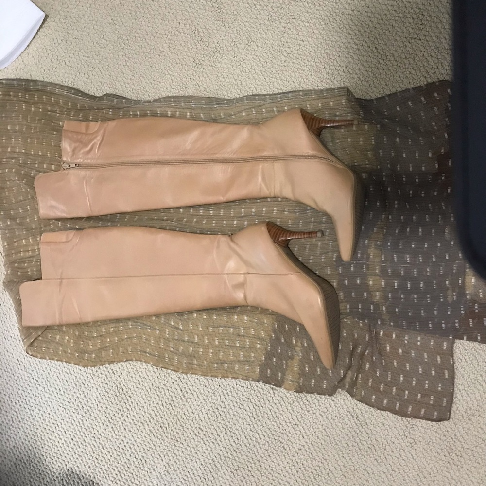 Stuart Weitzman over the knee tan leather boot